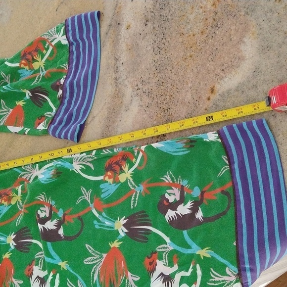 Anthropologie Claire Colin monkey green Forest Friends women's pant small - Picture 4 of 5